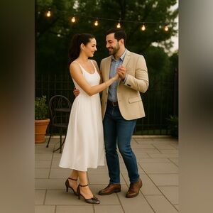 Franco Sarto high  heeled shoes, bronze / silver leather mix, adorned flower